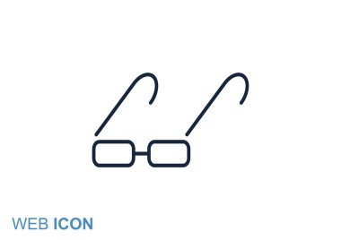 Basit dikdörtgen gözlük simgesi