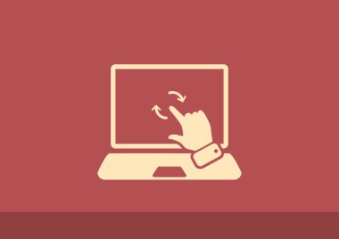 Dokunmatik ekranda dizüstü web simgesi