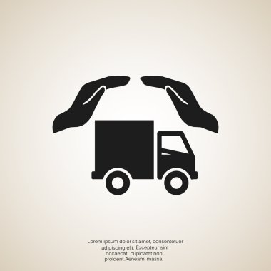 Eller web simgesi ile kamyon
