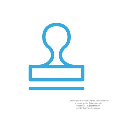 Mühür stamper kavramı simge, anahat vektör çizim