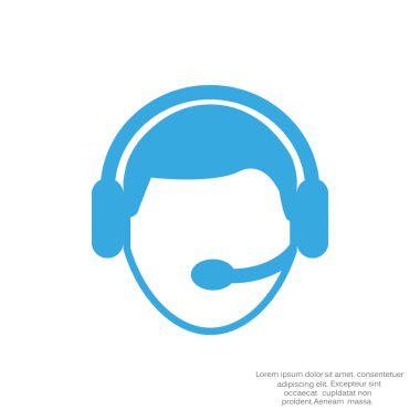 CallCenter operatör basit web simgesi