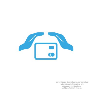 Kredi kartı ve eller web simgesi