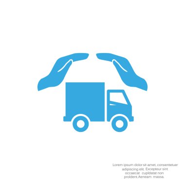 Eller web simgesi ile kamyon