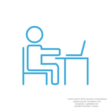 Adam masada dizüstü bilgisayar kutsal kişilerin resmi ile