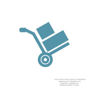 El arabası ile kutuları simge