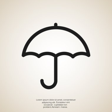 Basit anahat şemsiye web simgesi