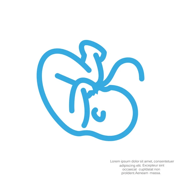 Embryon Bebek göbek simgesiyle — Stok Vektör