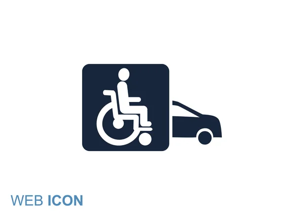 Handicap in auto-pictogram — Stockvector