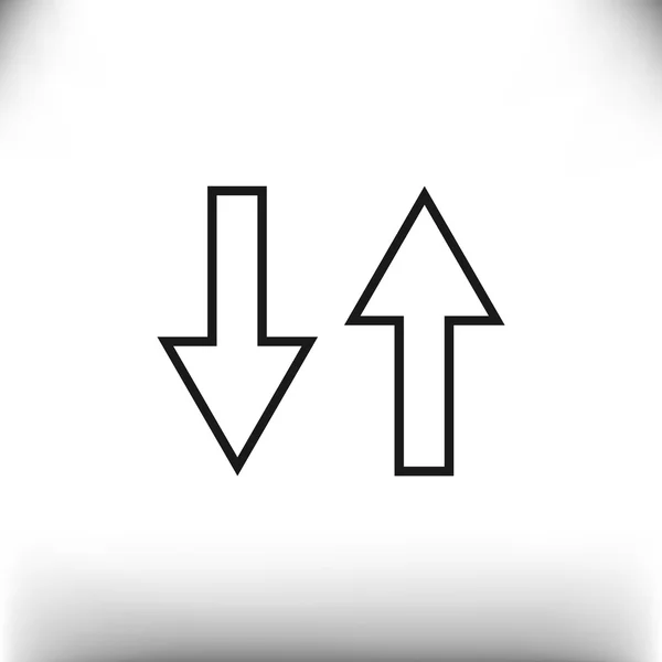 Twee pijlen pictogram, omgekeerde concept — Stockvector