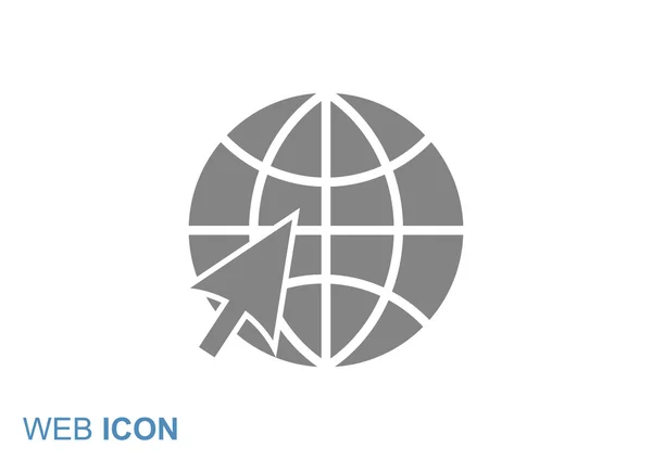 Símbolo do mundo e ícone da web seta — Vetor de Stock