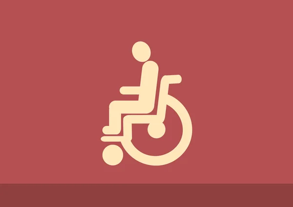 Handicapés sur fauteuil roulant icône simple — Image vectorielle