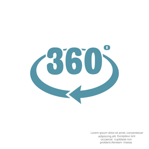 360 degreece met afgeronde pijlpictogram — Stockvector