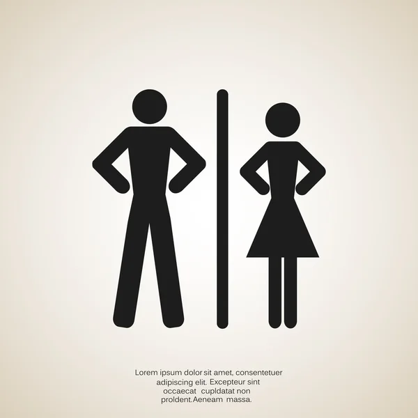 Εικονίδιο WC με σημάδια των φύλων — Διανυσματικό Αρχείο