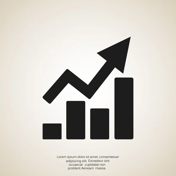 Rising graph simple web icon — Stock Vector