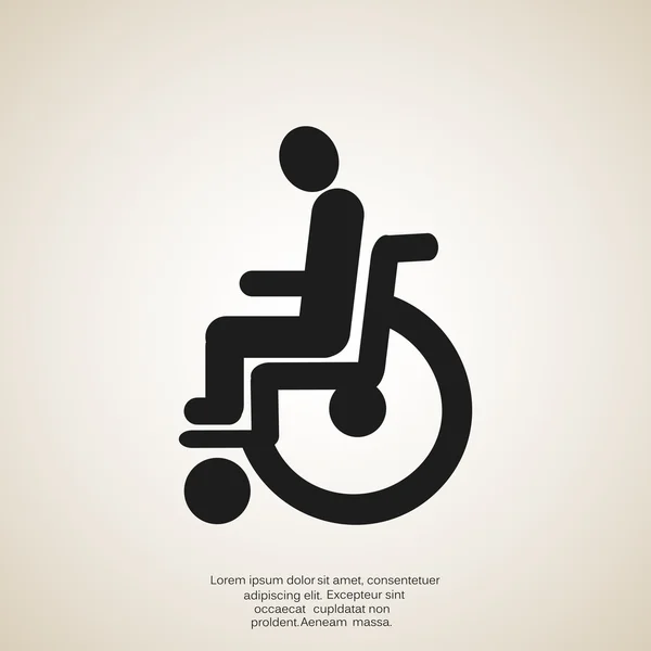 Disabled on wheelchair simple icon — Stock Vector