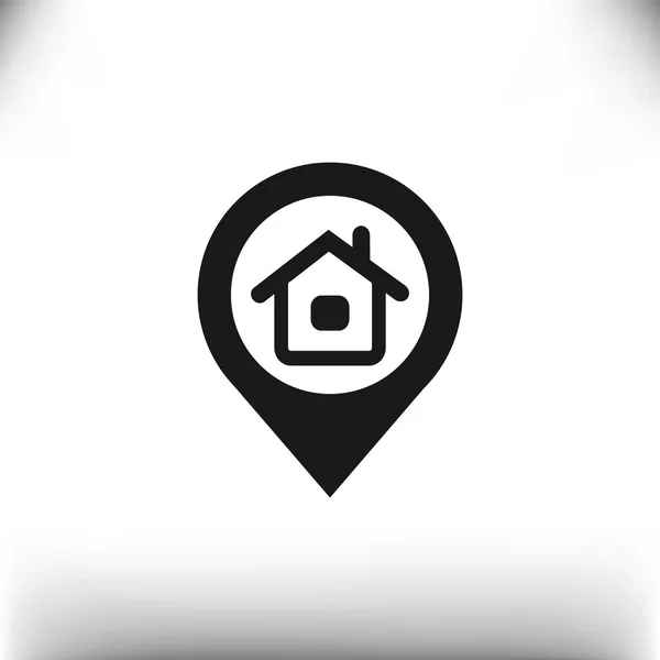 Casa ubicación puntero icono simple — Vector de stock