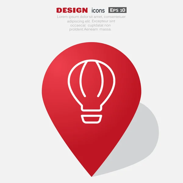 Globo aerostato icono web — Archivo Imágenes Vectoriales