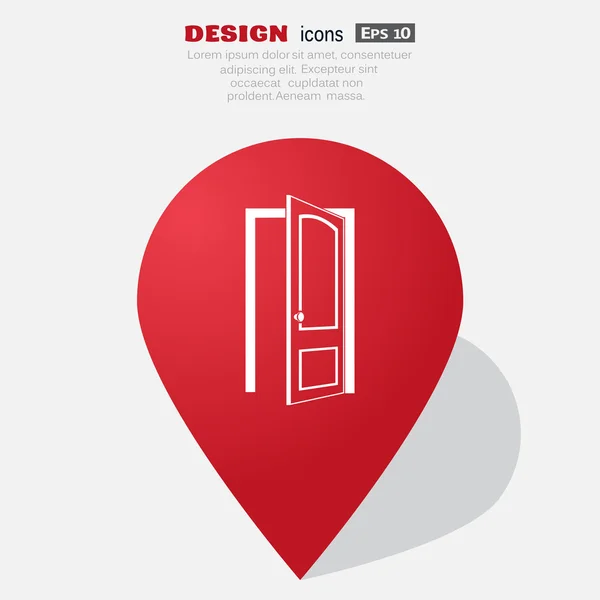 Geopende deur web pictogram — Stockvector