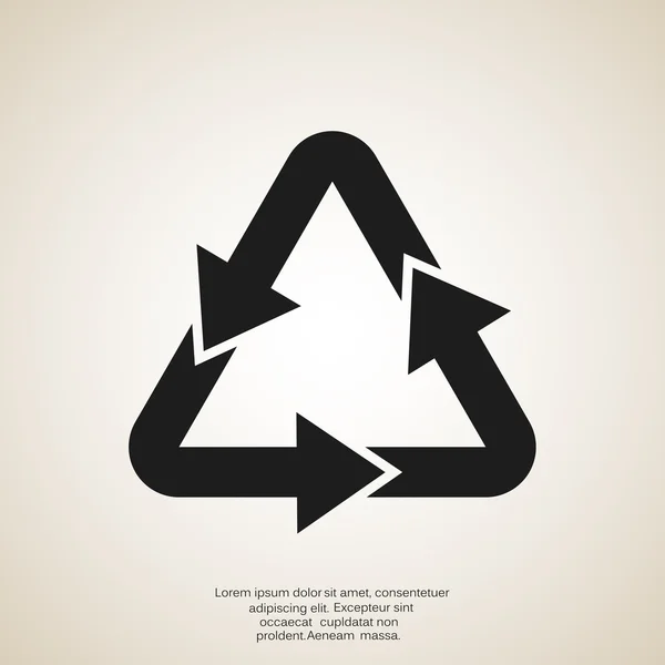 Symbole de recyclage des déchets avec l'icône des flèches, illustration vectorielle simple — Image vectorielle