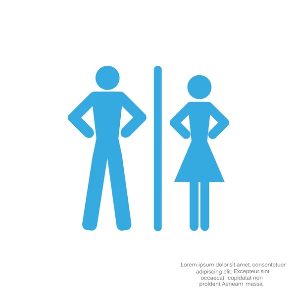 Ícone WC com sinais de gênero —  Vetores de Stock