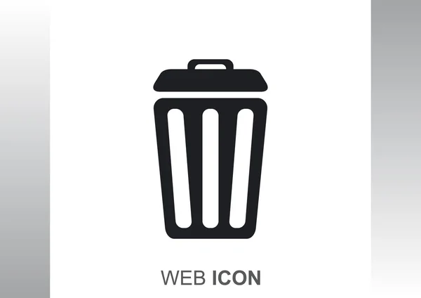 Basura bin icono web simple — Vector de stock