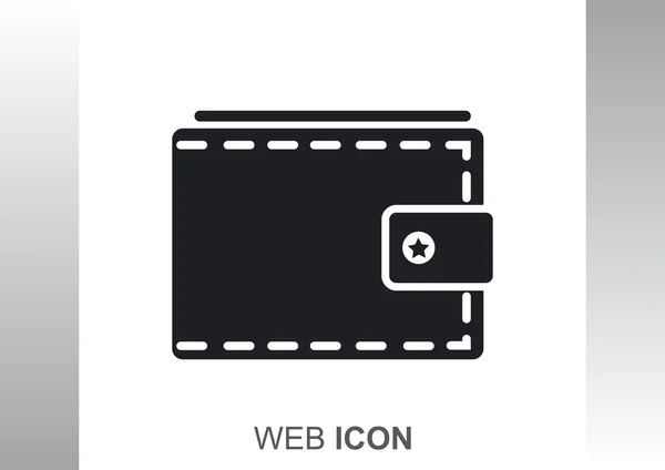 Enkel plånbok spindelväv ikonen — Stock vektor