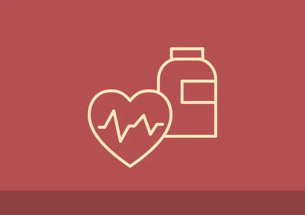 Cardiologia medicina ícone web simples, ilustração vetor esboço — Vetor de Stock