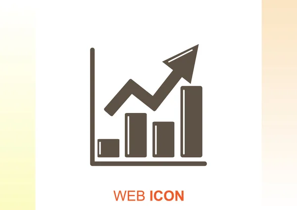 Steigende Graphik einfaches Web-Symbol — Stockvektor
