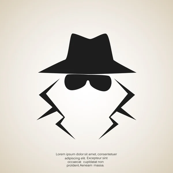Anonieme spion agent silhouet pictogram — Stockvector