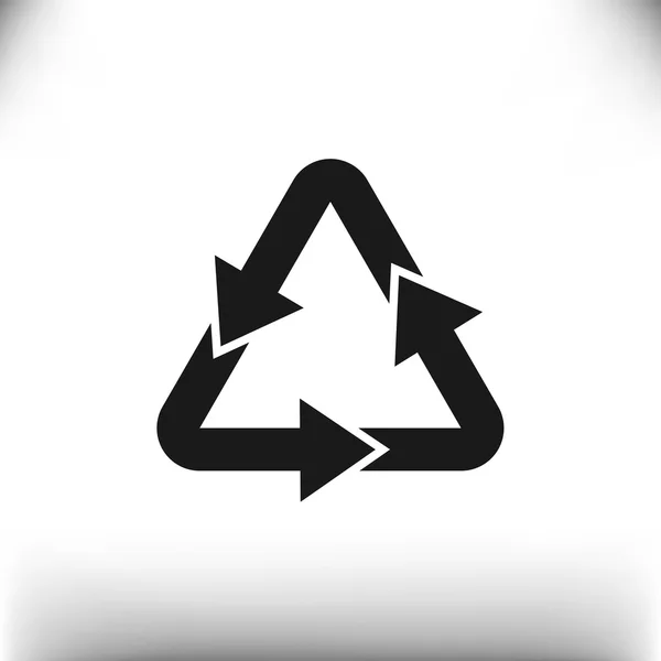 Simbolo di riciclaggio dei rifiuti con l'icona delle frecce, semplice illustrazione vettoriale — Vettoriale Stock