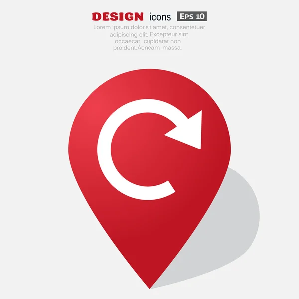 Ilustración vectorial del icono web flecha redonda — Vector de stock