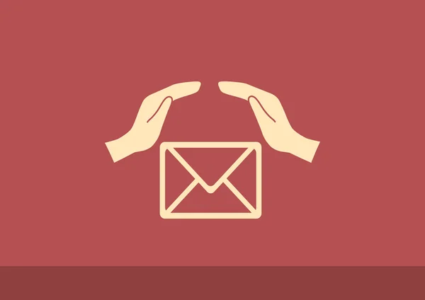 Envelop met handen web pictogram — Stockvector