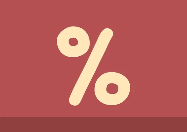 Enkla procenttecknet ikon, otline vektor illustration — Stock vektor