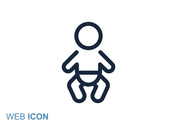 Simbolo del bambino neonato in linee semplici, illustrazione di vettore del profilo — Stockvector