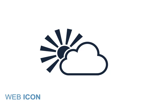 Solen med cloud enkel ikon — Stock vektor