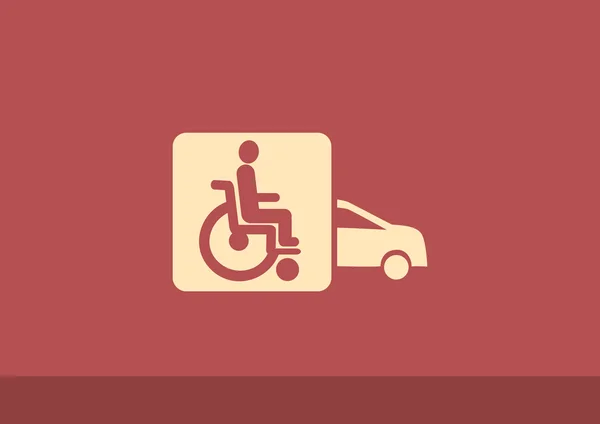 Handicap in auto-pictogram — Stockvector