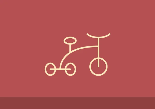 Baby trehjuling enkel ikon — Stock vektor