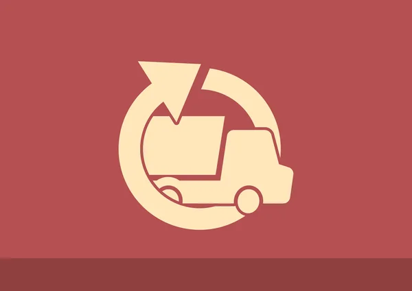 Caminhão simples com seta redonda — Vetor de Stock