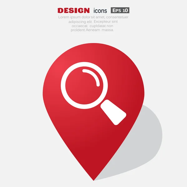 Eenvoudige vergrootglaspictogram — Stockvector