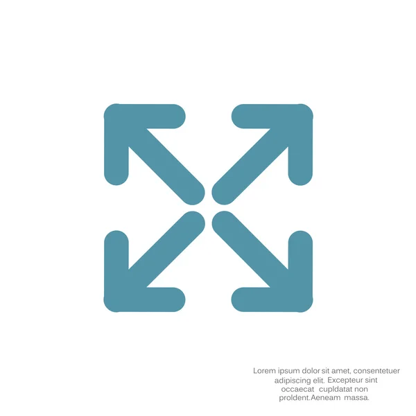 Four arrows in square icon — Stock Vector