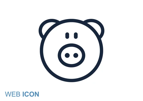 Schweinekopf einfache Web-Ikone — Stockvektor