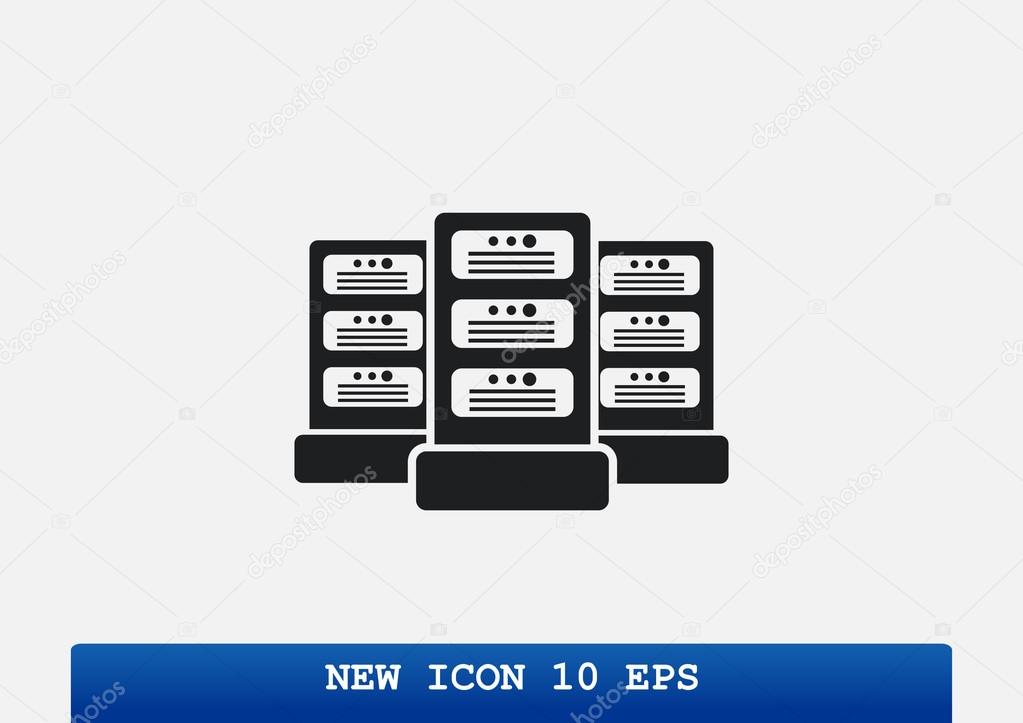 Data servers web icon, simple outline vector illustration