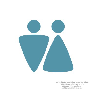 Cinsiyet işaretleri ile WC simgesi