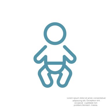 Basit çizgiler bebek bebek simge