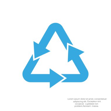 Atık geri dönüşüm sembolü ile okları simge, basit vektör çizim