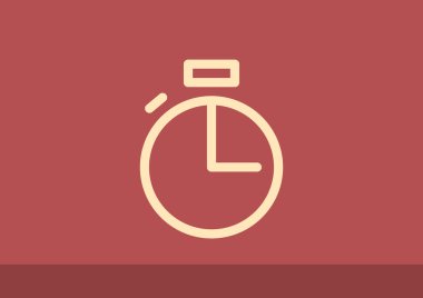 Basit kronometre web simgesi, anahat vektör çizim