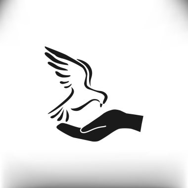 Güvercin el basit simgesi ile