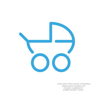 Basit bebek arabası anahat web simgesi, vektör çizim