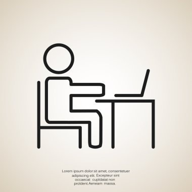 Adam masada dizüstü bilgisayar kutsal kişilerin resmi ile