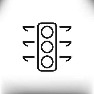 Trafik ışıkları web simgesi, anahat vektör çizim